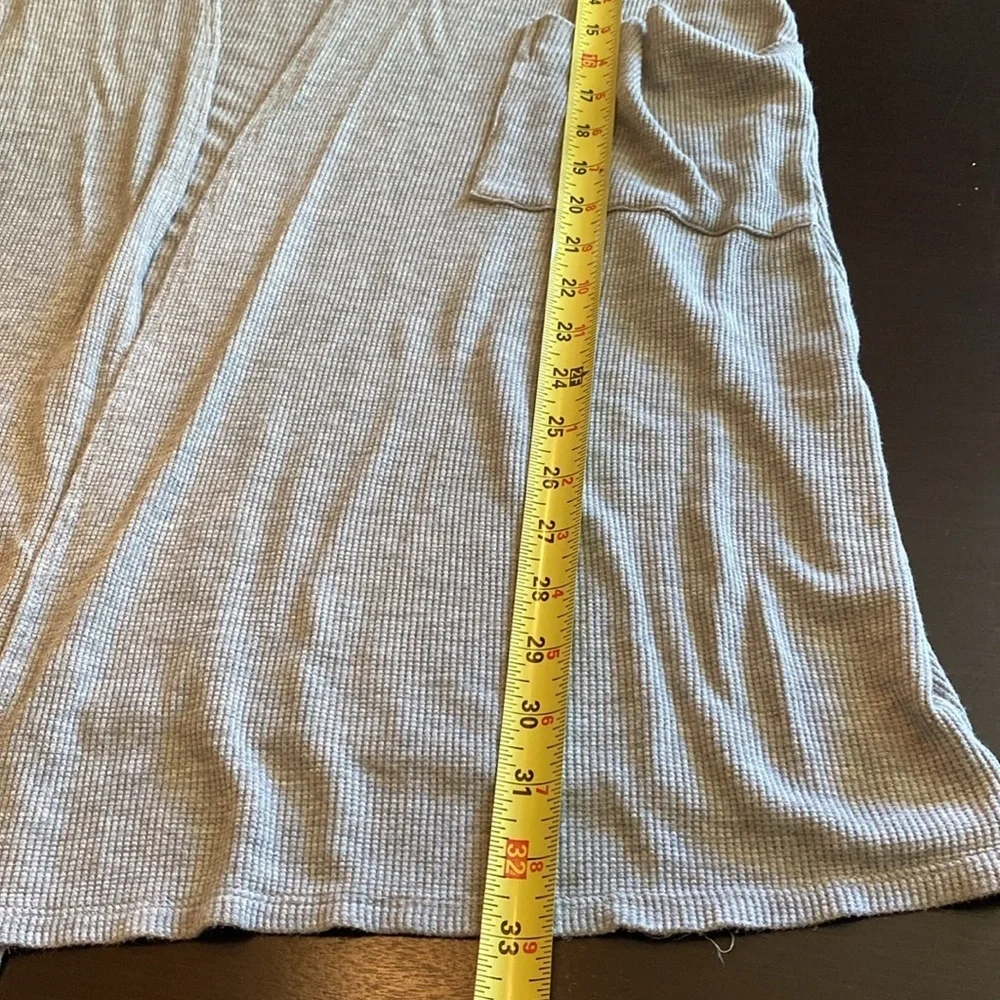 Emory Park Lightweight Cozy Knit Long Cardigan Sweater. Light Gray. Size L.